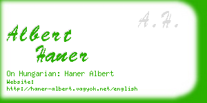 albert haner business card